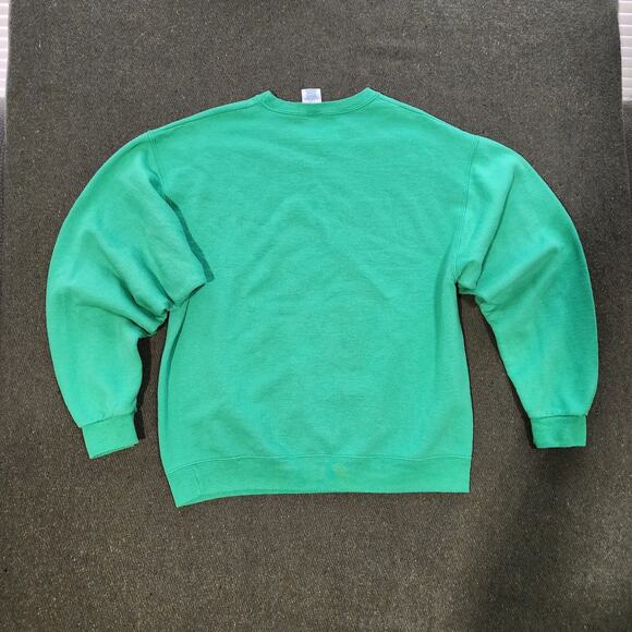 Jerzees Grumpy Cat Meowy Christmas Sweatshirt Unisex Green Size Large Holiday - Picture 8 of 8